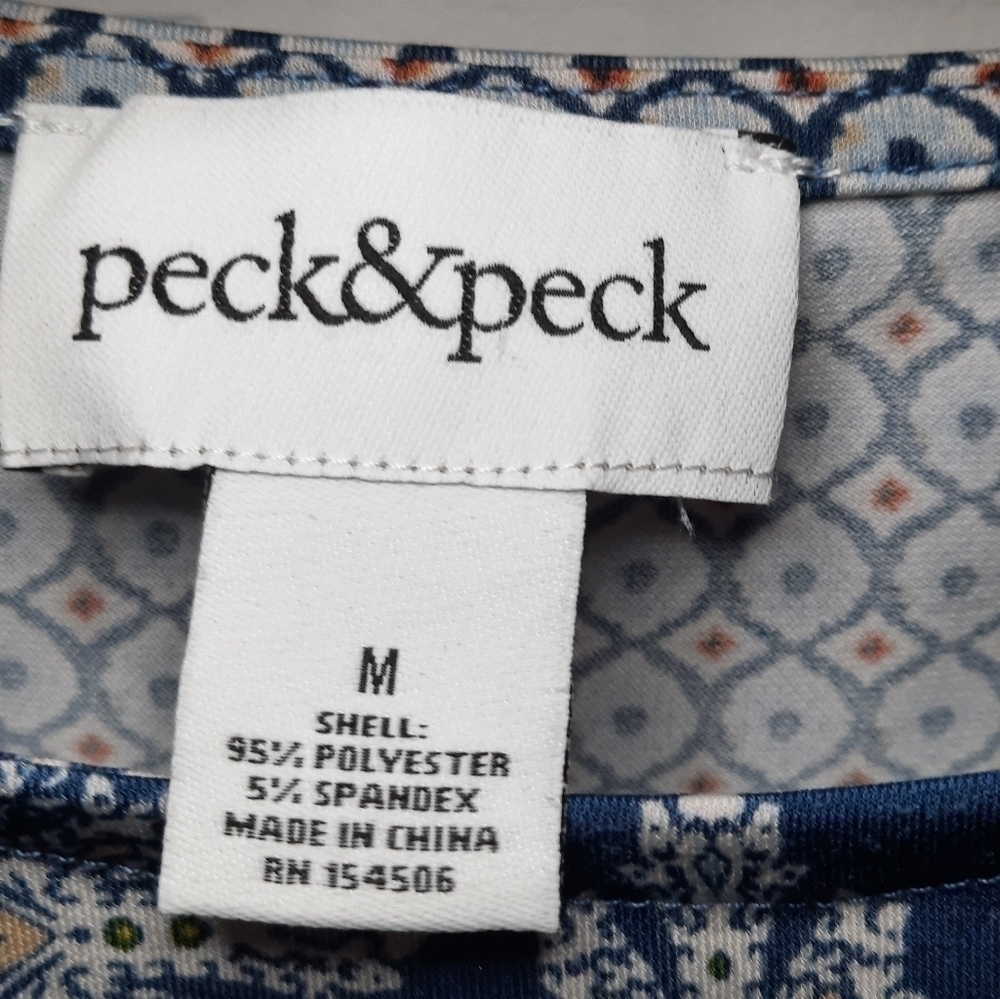Peck & Peck Women's Blue Print Tunic Dress - Picture 6 of 8